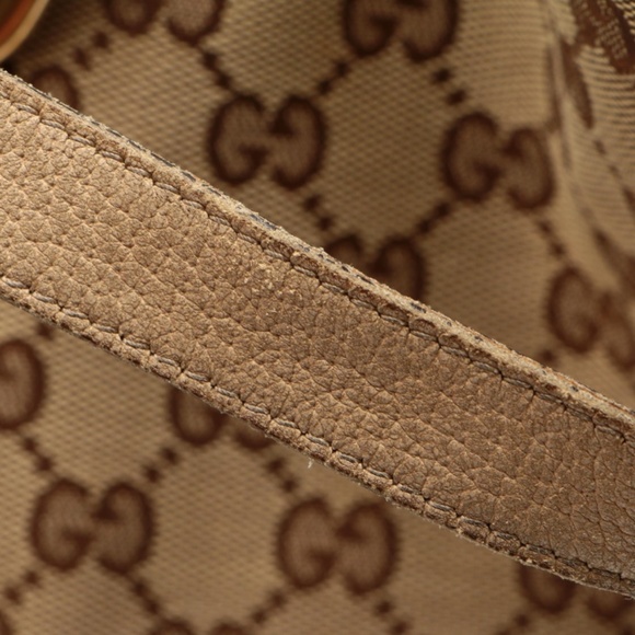 Gucci Shoulder Tote Bag in Tan GG Canvas with Leather Trim - Picture 12 of 15